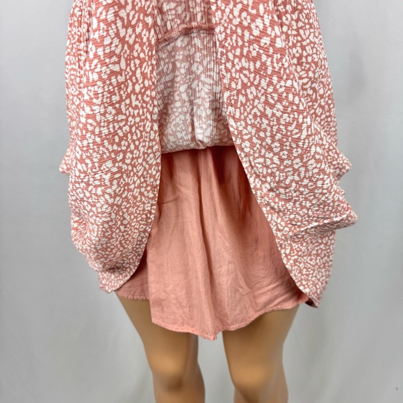 Abercrombie & Fitch Dress Ditsy Pink Leopard Mini Y2K 90s Summer Casual Sz M - Picture 7 of 13